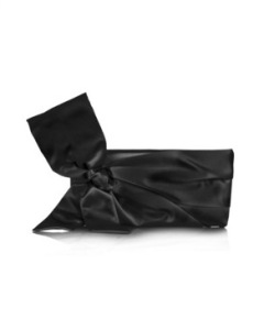 Bow-Embellished Satin Clutch by Valentino